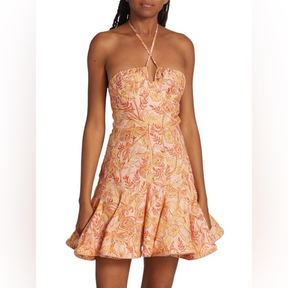 AGUA BY AGUA BENDITA Anturio Bustier Halter Minidress